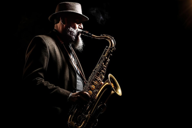 Фото Фотография саксофониста саксофонист, играющий на джазовом музыкальном инструменте