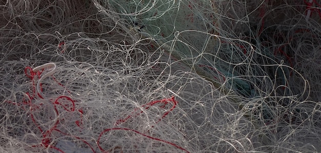 photograph of an old fishing net