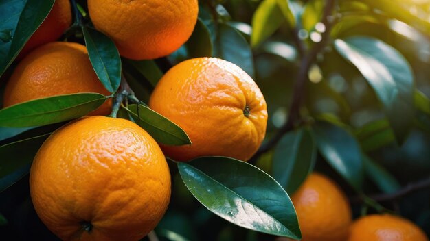 фотография апельсинов на кусте в солнечном свете