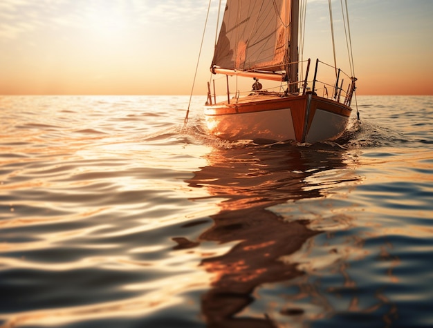photograph and painting sail boat in water