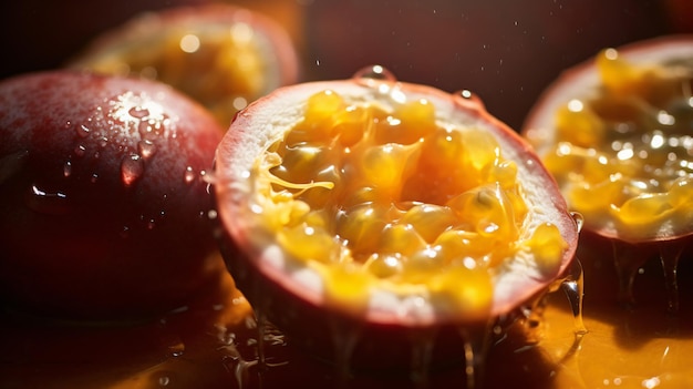 Photo photograph of passion fruit natural light