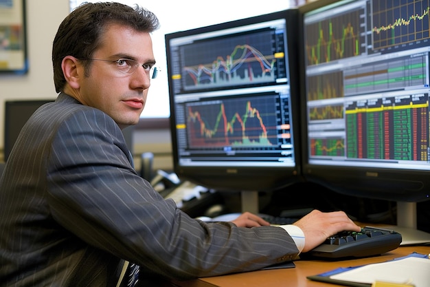 photograph of professional businessman financial analyst