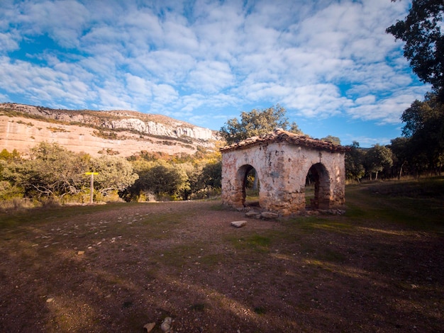 Photograph of the route of the hermitages in the Vadiello reservoir in the province of Huesca, Arago