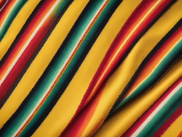 Photo photograph of serape stripes on yellow background