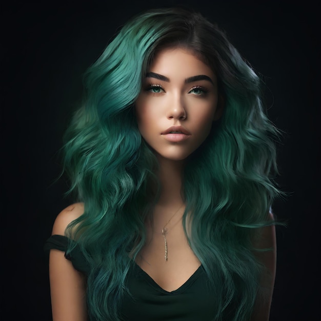 photograph showcasing Madison Beers striking green hair