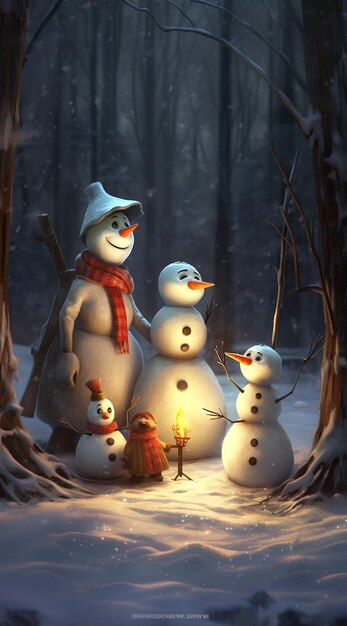 Photograph of snowmen