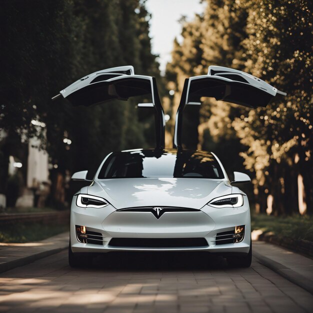 Photo photograph of a tesla car