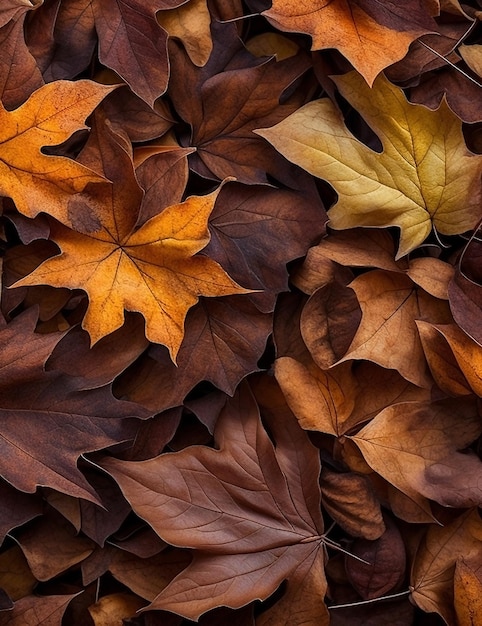 Фотография различных сухих листьев