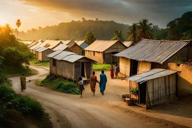 a photograph of a village