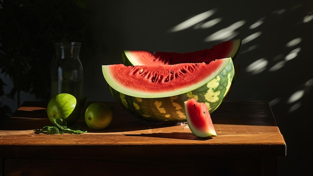 Photograph of watermelon natural light