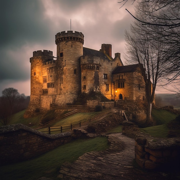 Photo photograph with a castle