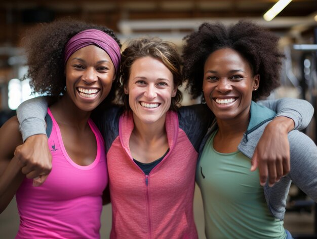 Photo photograph of women who lift empower themselves