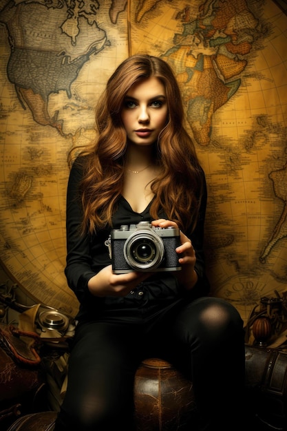 Photographer and art photo with camera in hand