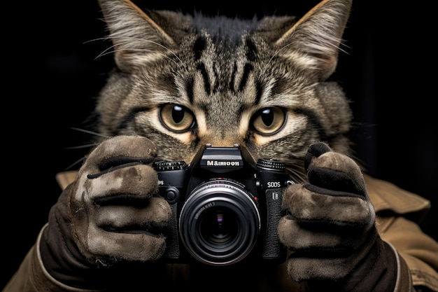 Photographer cat creative animal design