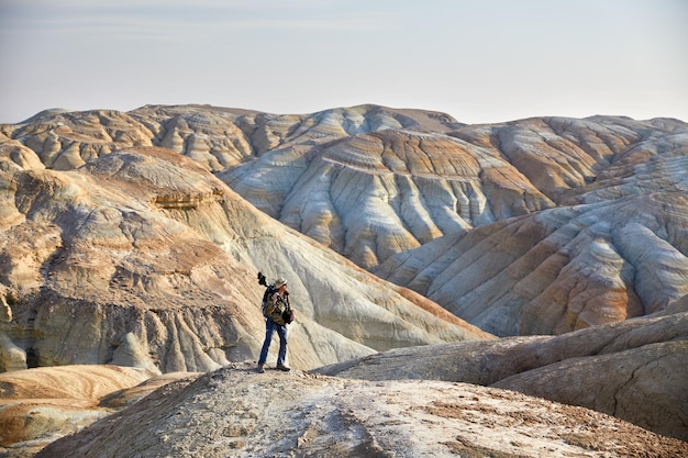 Photographer in the desert