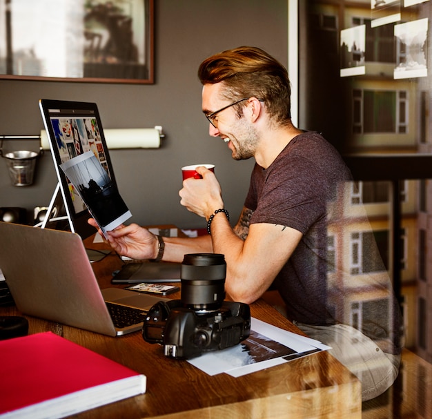 Photographer Journalist Working Studion Agency  Concept