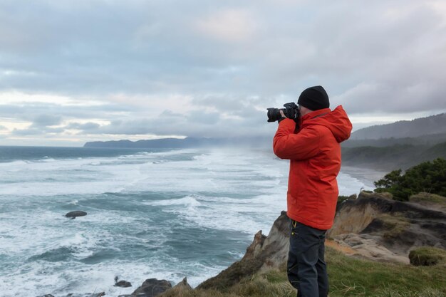 Photographer in Oregon Coast