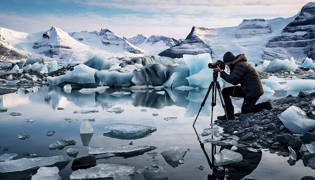 Фото Фотограф фотографирует тающие из-за глобального потепления ледники