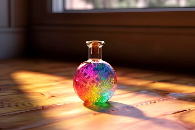 photographic of a colorful crystal potion container Generative ai
