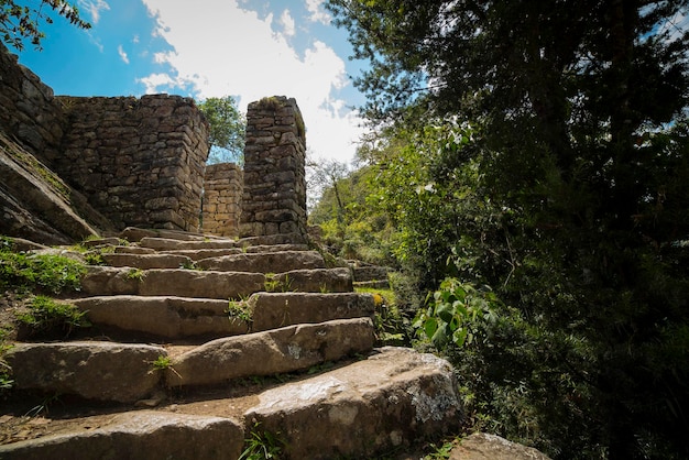 Photographs of the citadel of Machu Picchu in the Andes of Peru