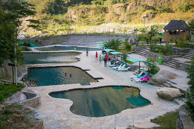 Photographs of the thermal baths of Cocalmayo in the City of Quillabamba district of Santa Teresa, C