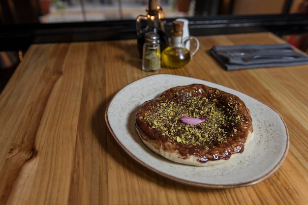 Photographs of typical Peruvian dishes in a restaurant in Cusco.