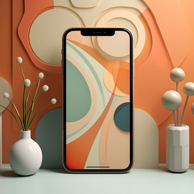 photography of an cellphone wallpaper interface of simple vector shapes