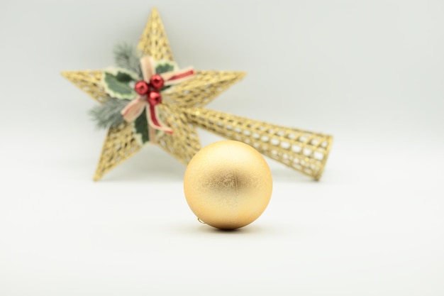 Photography of christmas decorations on white background