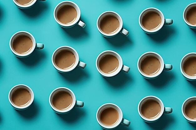 photography of coffee cup pattern on blue