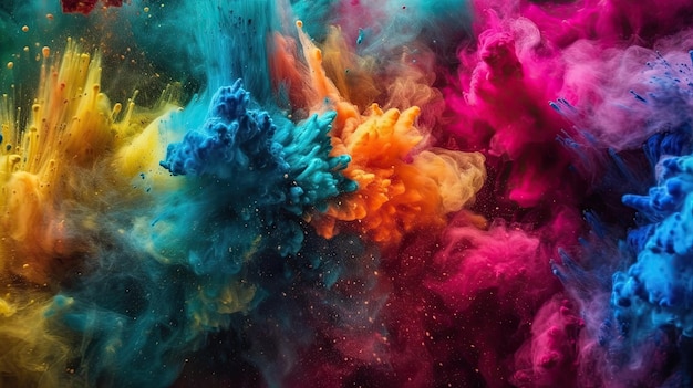 Photography of colorful powder explosion in the air