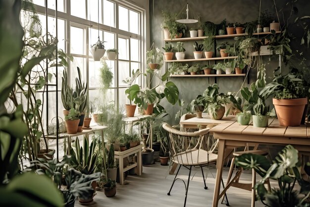 Photography of a cozy corner garden in house