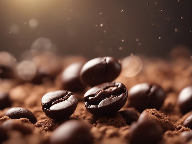 Photo photography of floating coffee with blurred background