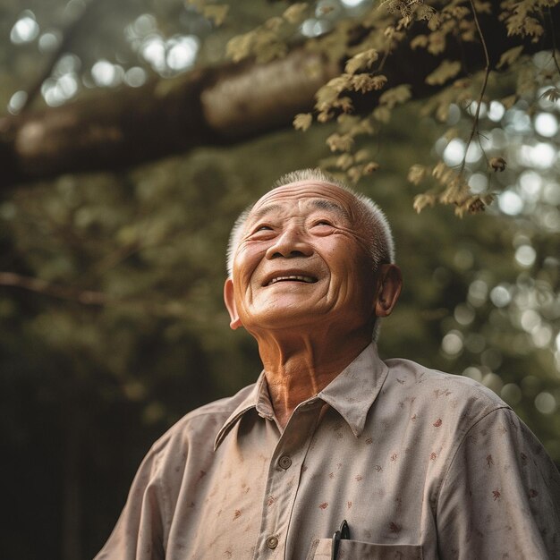 사진 사진 전면 뷰 중국인 노인 현실적인 다른 단계 사진