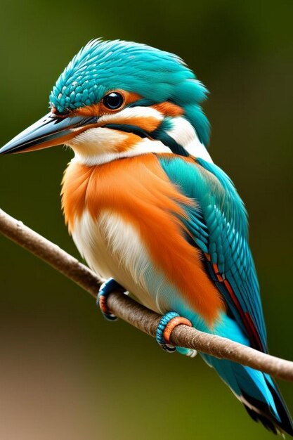 Foto fotografia dell'uccello pescatore in natura