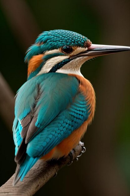 Foto fotografia dell'uccello pescatore in natura