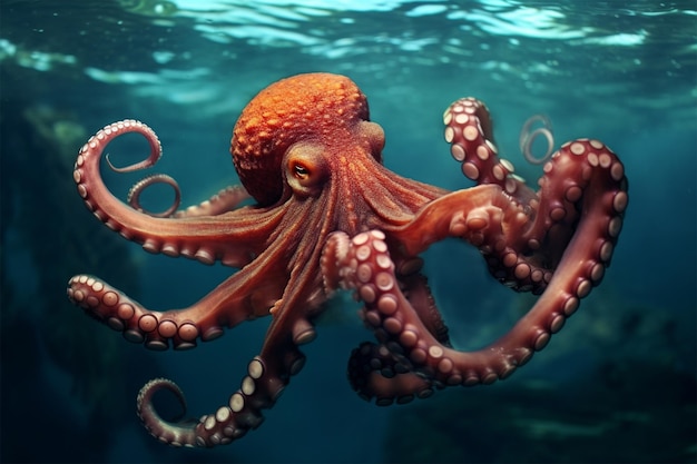 photography of a octopus in the sea