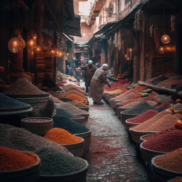 Фото Фотография шумного рынка в марракеше