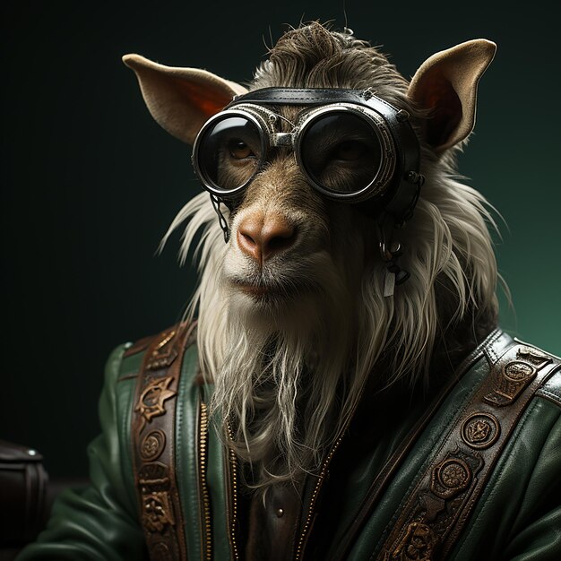 _photography_Portrait_of_a_goat_wearing_a_steampunk_leath