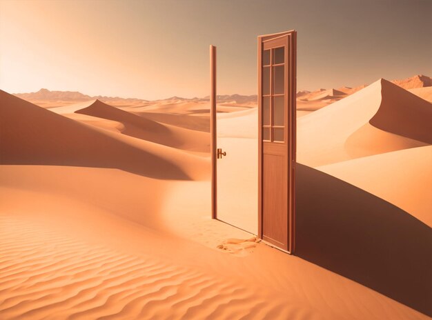 photography real open door desert Unknown and startup concept sunset