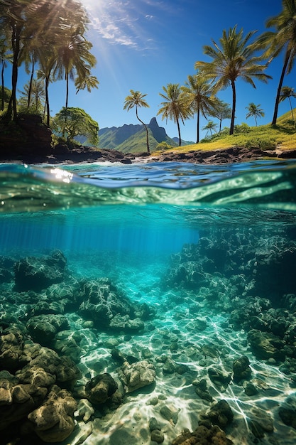 ハワイの豊かな淡水の写真撮影