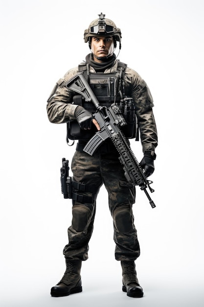 photography of a standing special forces soldier
