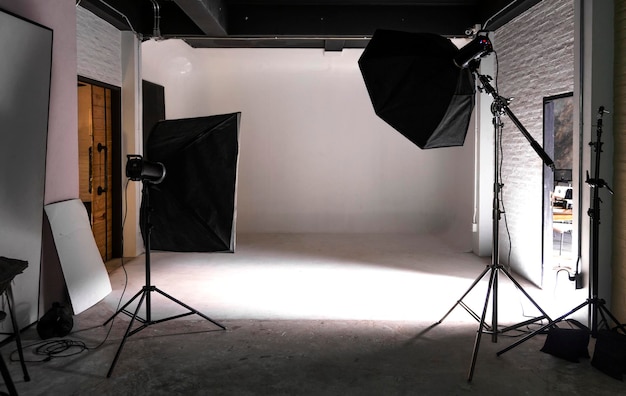 Photography studio at home with light technology and setting home lifestyle advertising industry