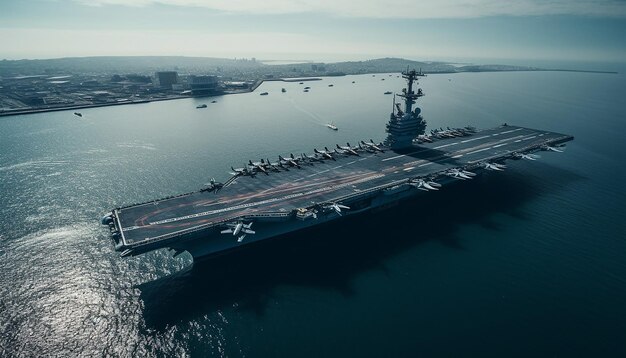 Photo photography view from drone aircraft carrier