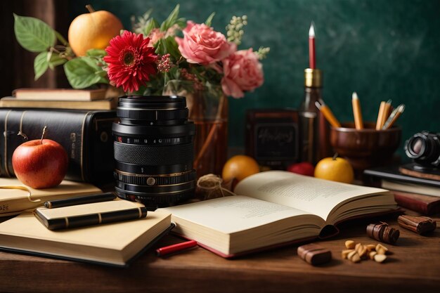 写真 photoreal_teachers_day_elements_assortment_background