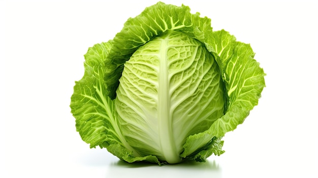 Photorealism of cabbage isolated on white backgroundAi generative