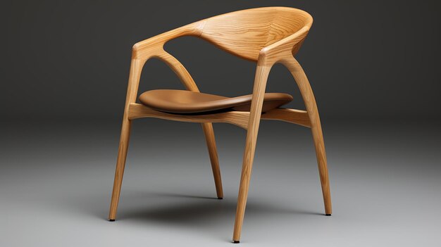 Photorealism Modern FourLegged White Oak Dining Chair