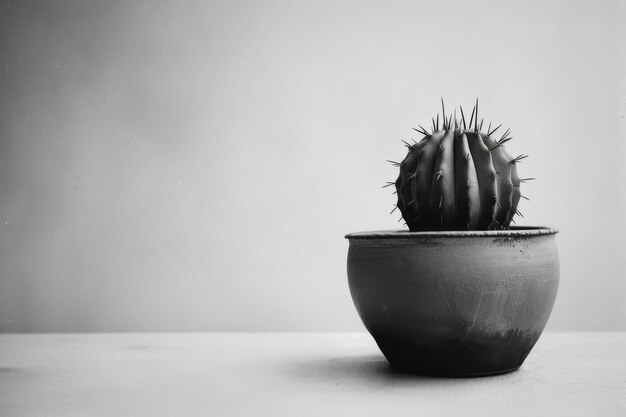 Foto fotorealismo stile shoot di cactus in una pentola su uno sfondo semplice