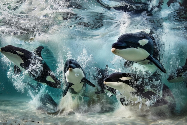 写真 水中動物界のフォトリアリズムスタイルの撮影