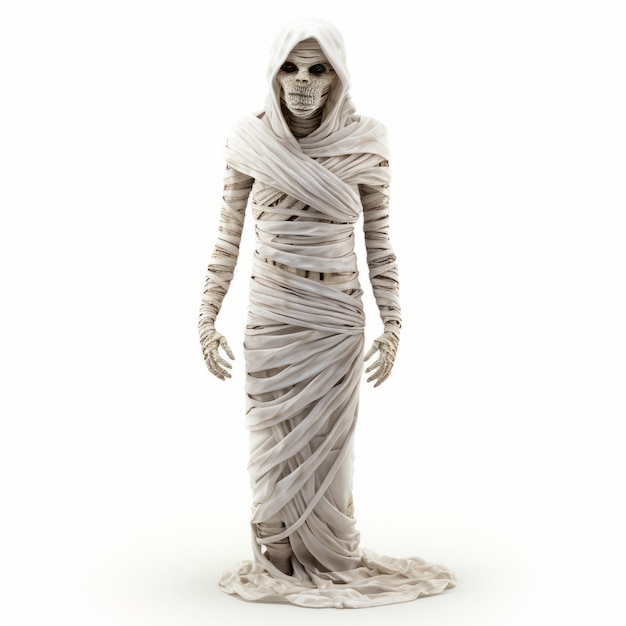 Photorealistic 3d Mummy Sculpture In White Dress Yankeecore Dc Comics Inspired