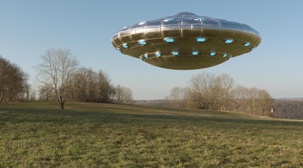 photorealistic 3d visualization of ufo 3d render